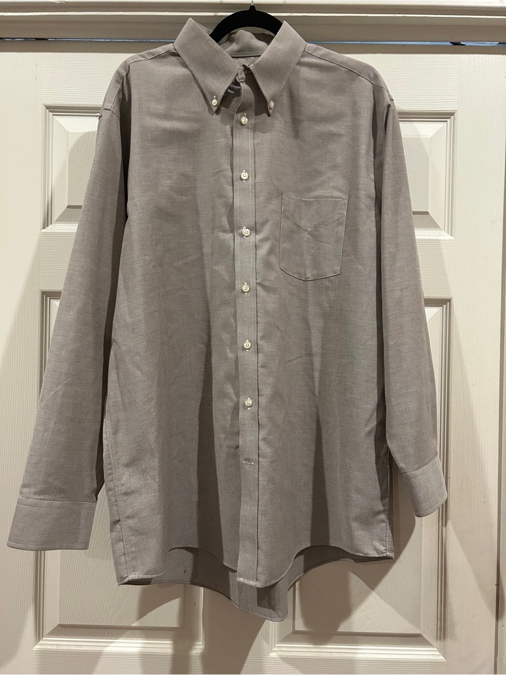Stafford Light Gray Button-Down Dress Shirt